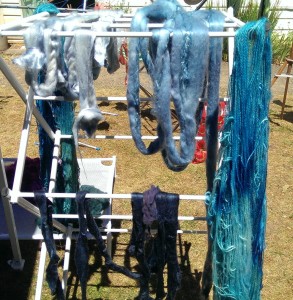 Kettle dyed roving and handspun