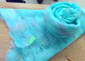 Nuño felted sky blue cloth with lavender undertones.